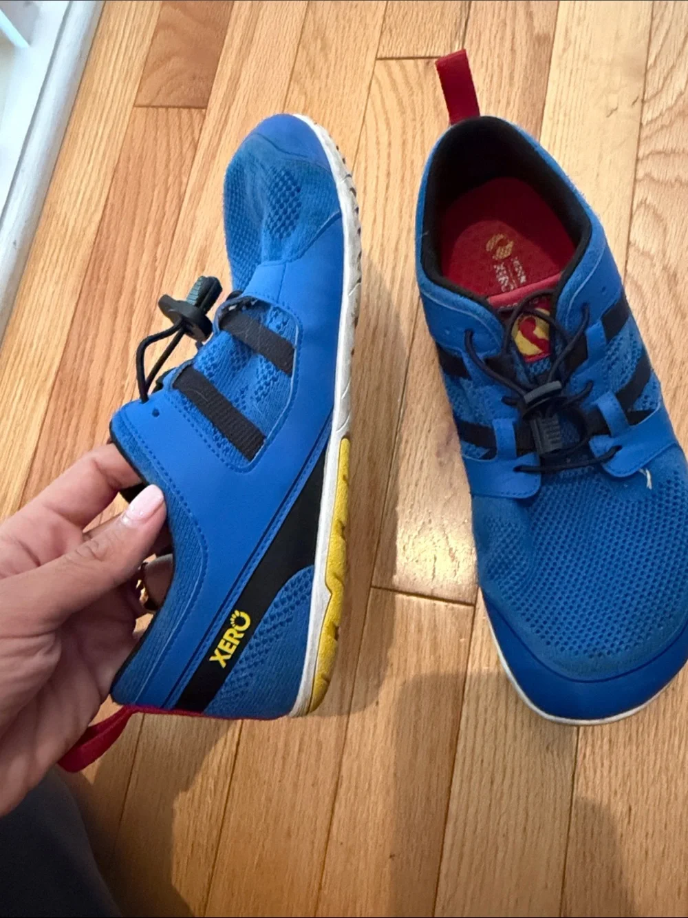 ZeroXposur Men's Athletic Shoes in Blue and Black with Red Accents